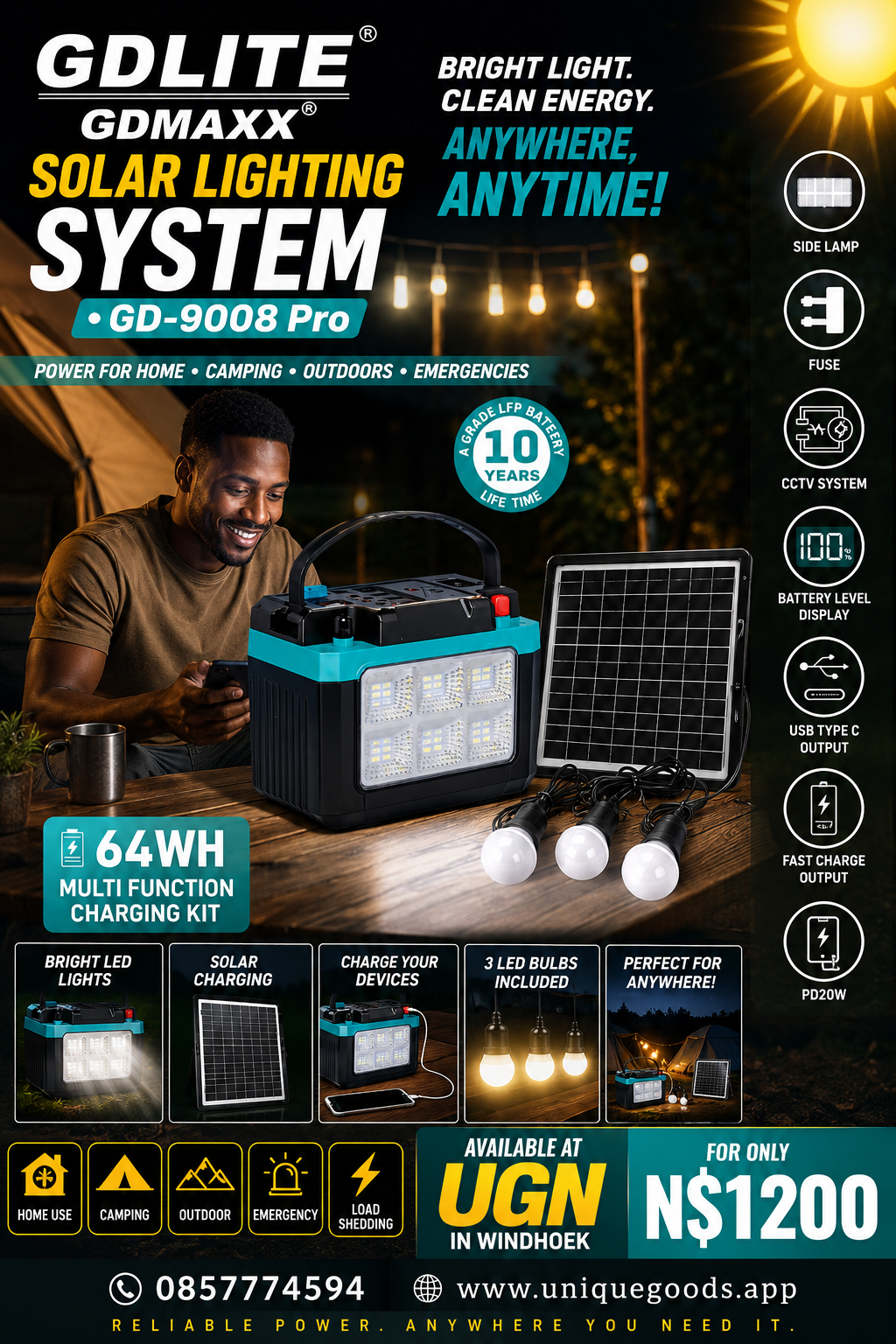 GDLITE GDMAXX Pro Solar Lighting System