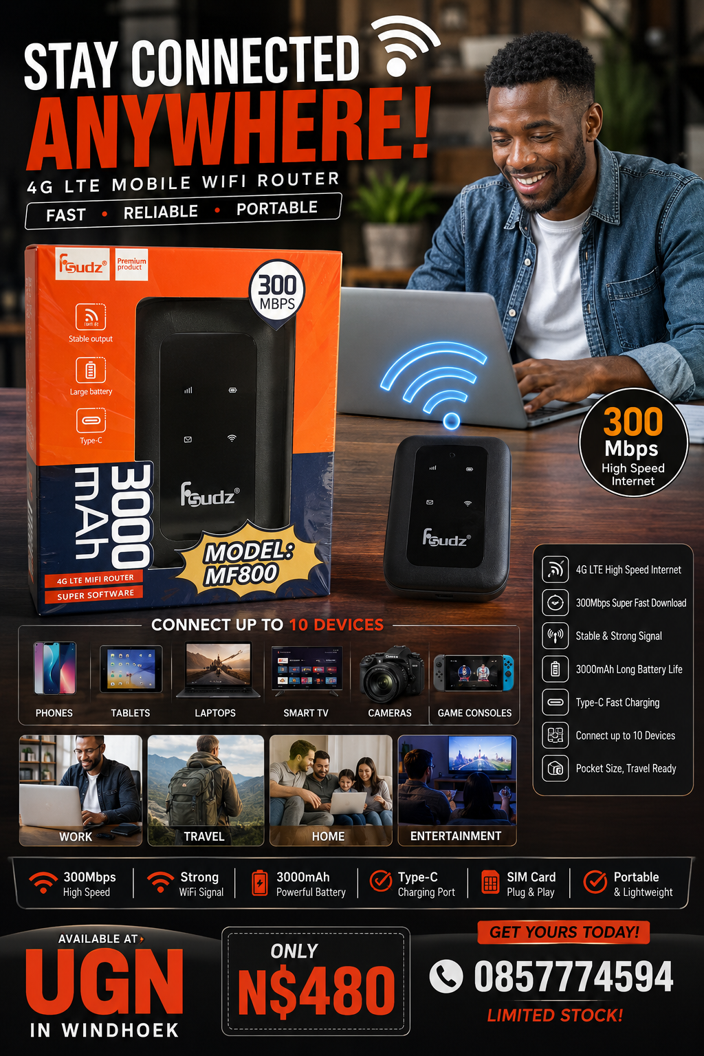 4G LTE Mobile pocket WiFi