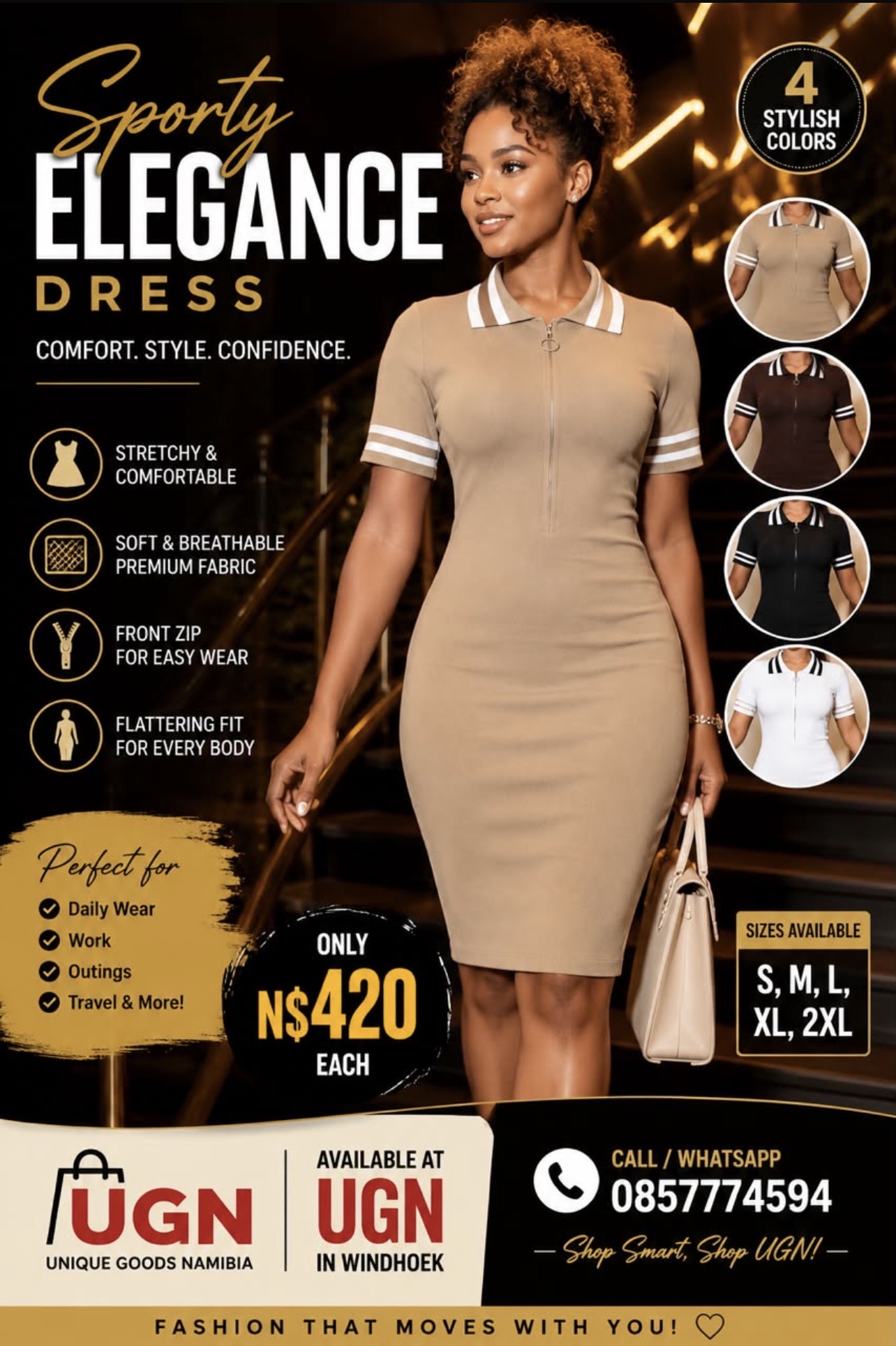 stylish bodycon polo dress