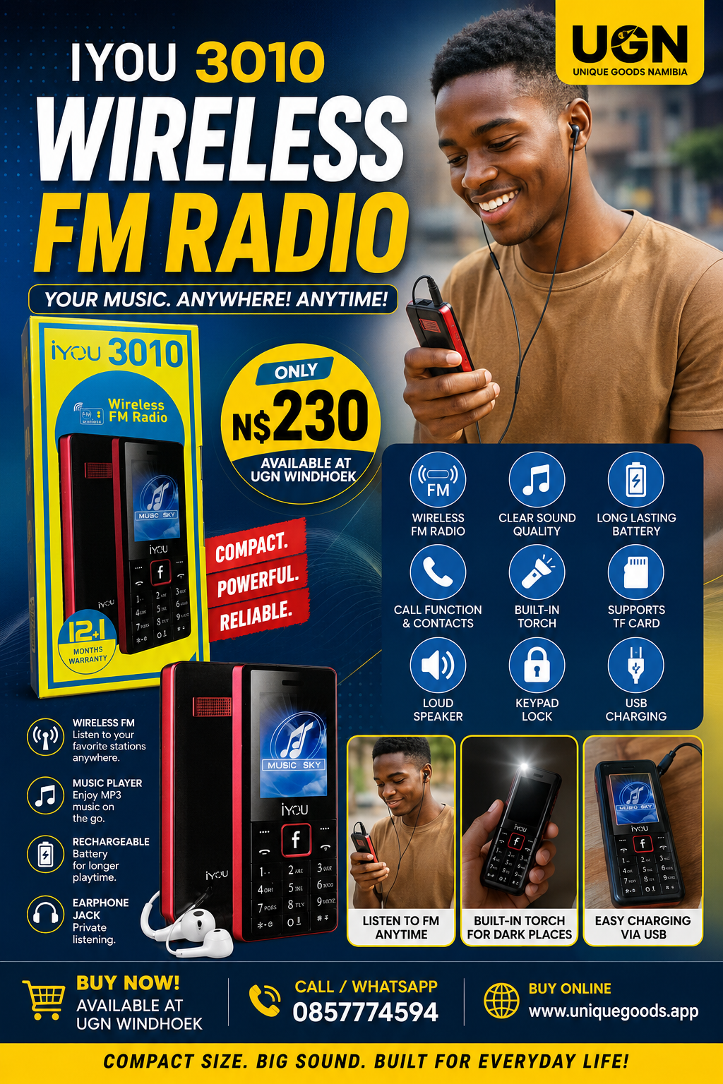 iYOU 3010 Wireless FM Radio Phone